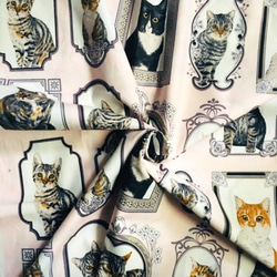インポートファブリック　輸入生地 レア 猫 キャットフォトフレーム ハンドメイド素材 3枚目の画像