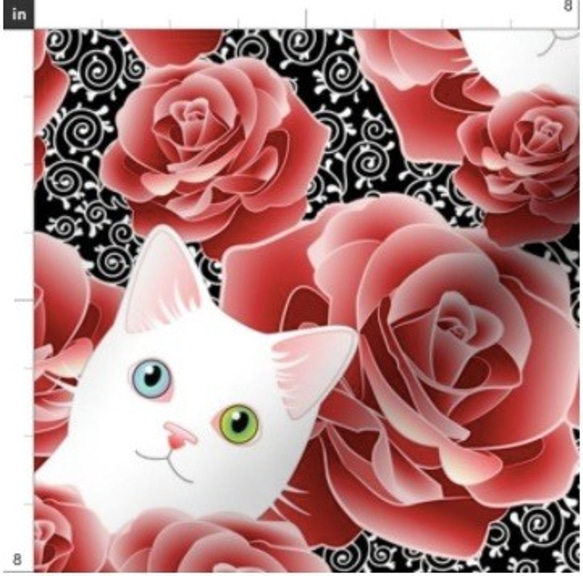 猫 猫柄 ビンテージ レトロキャット 輸入生地 綿 布 ハンドメイド 素材 ペット 可愛い猫柄 ねこ キティ 4枚目の画像