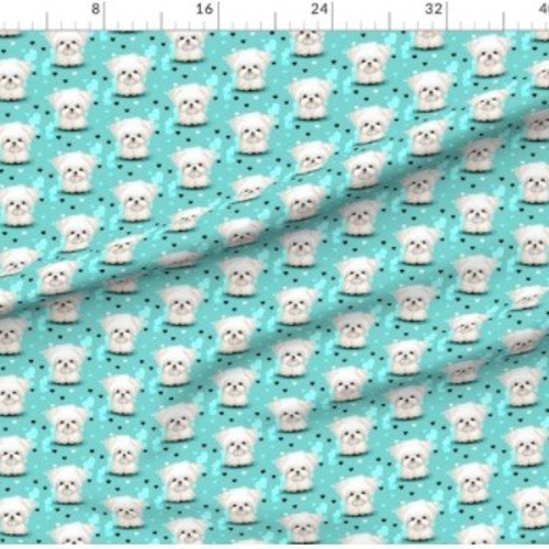 犬 犬柄 マルチーズの可愛すぎるデザイン 輸入生地 生地 マルチーズ