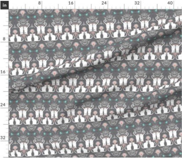 猫 猫柄 ビンテージ レトロキャット 輸入生地 ペット 可愛い猫柄 ねこ ビクトリアキャット 2枚目の画像