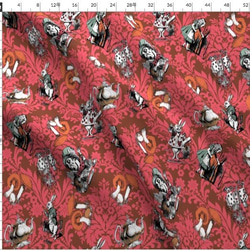 New 不思議の国のアリス 帽子屋 ティーパーティー 生地 輸入生地 1枚目の画像