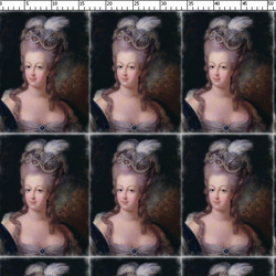 New オリジナルデザイン マリーアントワネット 肖像画 真珠と羽の髪