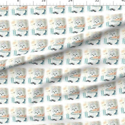 New 輸入生地 マルタ マルチーズ 犬柄 生地 生地 richrichy 通販