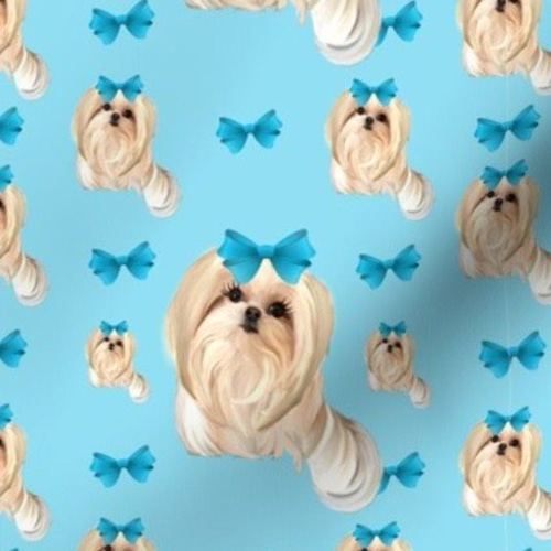 New 輸入生地 シーズー 犬柄 生地 生地 richrichy 通販 8475758