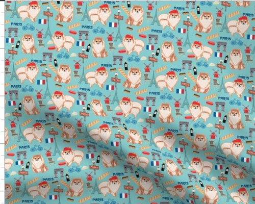 New 輸入生地 ポメラニアン 犬柄 生地 生地 richrichy 通販 8475819