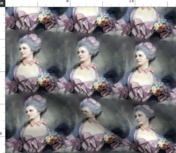 マリーアントワネット　中世ロココ調　クィーン　貴婦人　生地　輸入生地　女　フランス　ハンドメイド素材 1枚目の画像