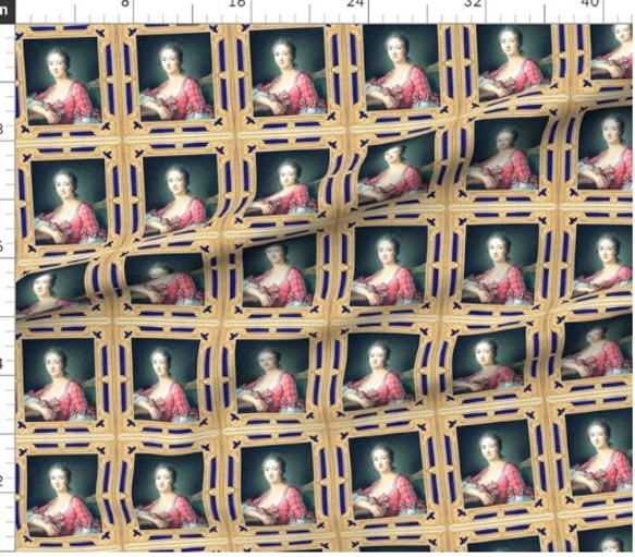 マリーアントワネット　中世ロココ調　クィーン　貴婦人　生地　輸入生地　女　フランス　ハンドメイド素材 2枚目の画像