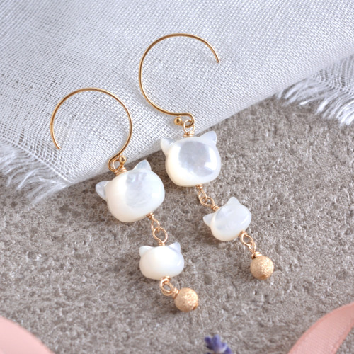 【2744】ぐで猫 アクセサリー レジン 天然石 ピアス ハンドメイド 1111】ぐで猫 イヤリング ハンドメイド レジン ピアス可 桜 天然石