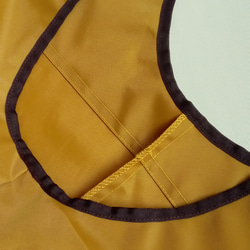 ナイロンオックスの丈夫な肩がけパイピングバッグ･エコ･サブバッグ　マスタード 6枚目の画像