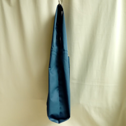 しっかりナイロンのレジ袋型 肩がけバッグ Lサイズ　ダークブルー 3枚目の画像