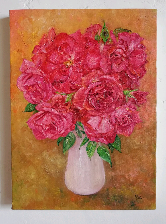 薔薇の花束《油彩原画》 絵画 kei 通販 12947161｜Creema(クリーマ)