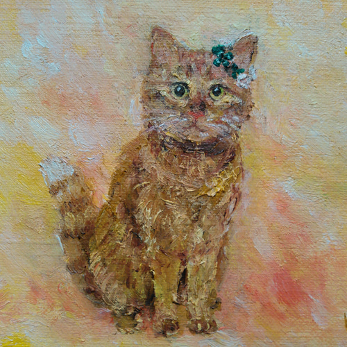 わんちゃんねこちゃんの油絵(オーダー) 絵画 kei 通販 7110352