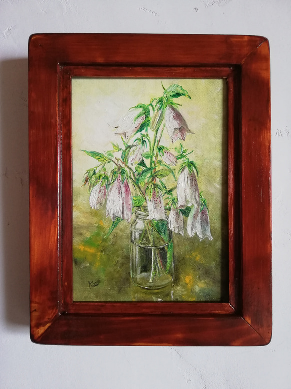 額付き油絵原画》ホタルブクロ 絵画 kei 通販 9807528｜Creema