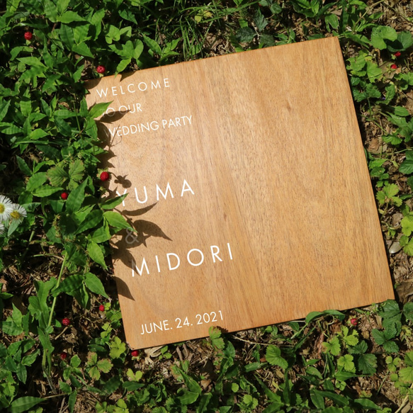 木製　ウェルカムボード　正方形　vertical 5枚目の画像