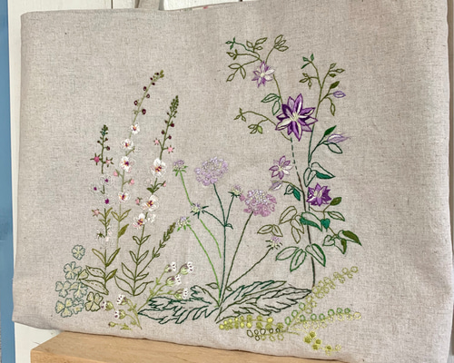 マイガーデン 大きめサイズの刺繍トートバッグ トートバッグ