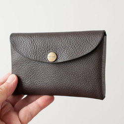 イタリア製牛革のMIDDLE財布 ／ グレー※受注製作 2枚目の画像