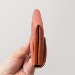イタリア製牛革のコンパクトな長財布 ／ ライトブラウン　（受注製作） 3枚目の画像