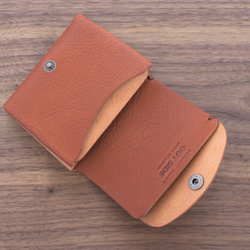 イタリア製牛革の二つ折り財布 １／ ライトブラウン※受注製作 3枚目の画像