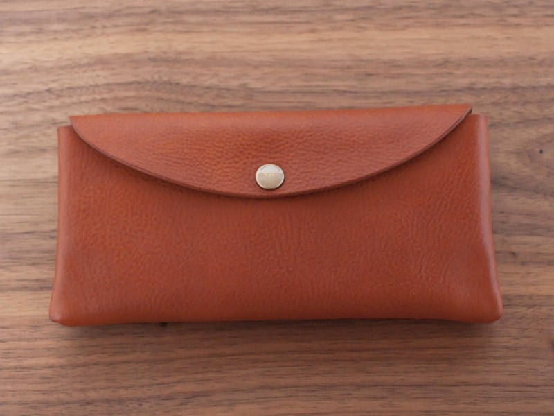 イタリア製牛革の大きめ長財布 / ライトブラウン※受注製作