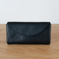 イタリア製牛革のコンパクトな長財布2 / ブラック※受注製作 3枚目の画像