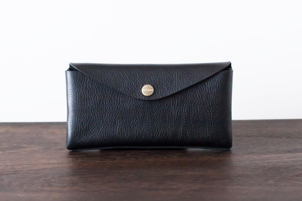 イタリア製牛革のコンパクトな長財布3 / ブラック※受注製作