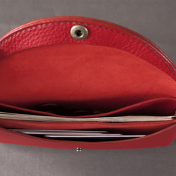 イタリア製牛革のコンパクトな長財布2 / レッド※受注製作 7枚目の画像