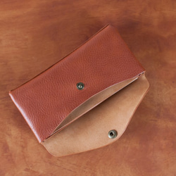 イタリア製牛革のコンパクトな長財布3 / ライトブラウン　※受注製作 10枚目の画像