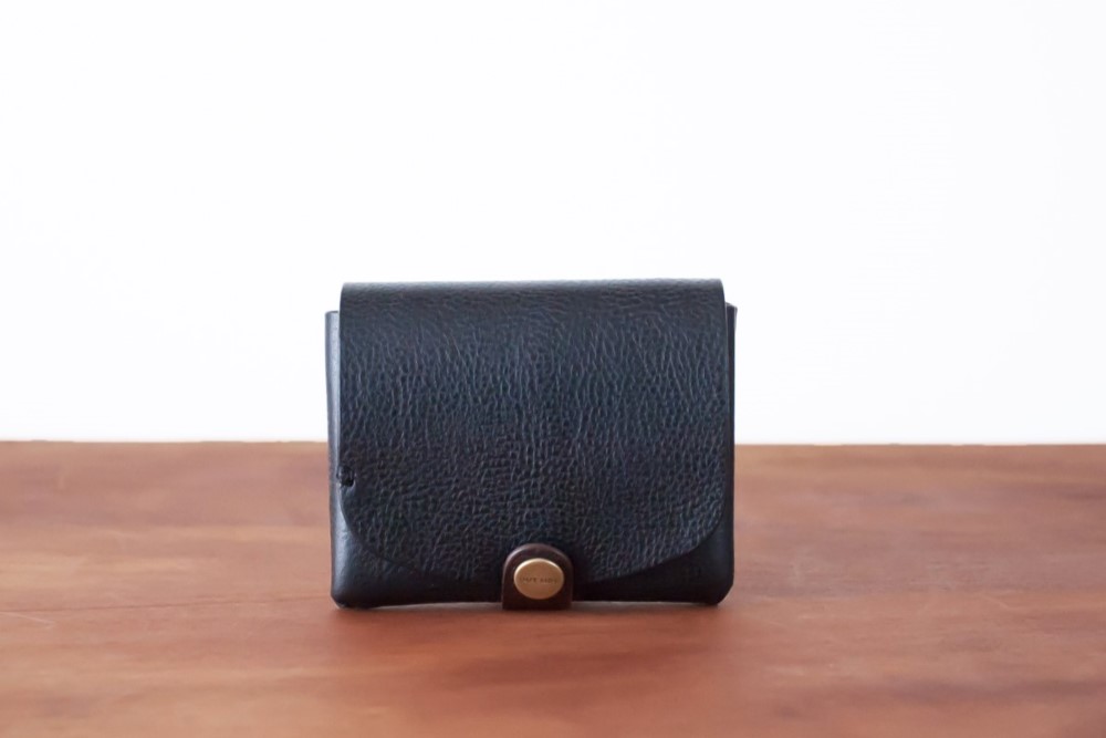 イタリア製牛革の二つ折り財布2 / ブラック / チョコ※受注製作