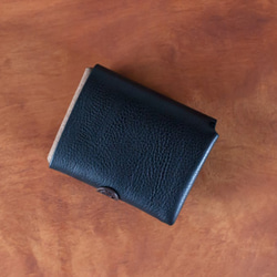 イタリア製牛革の二つ折り財布2 / ブラック / チョコ※受注製作 8枚目の画像