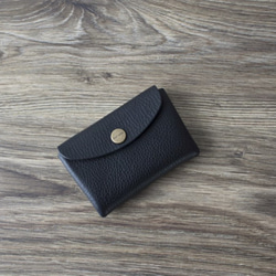イタリア製牛革のミニ財布 ／ ブラック※受注製作 3枚目の画像