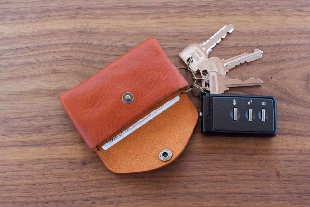 イタリア製牛革のスマートキーケース ／ ライトブラウン※受注製作