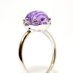 雕刻紫水晶戒指（銀色） 第1張的照片