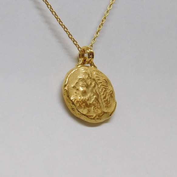 Zeus 輪廓硬幣項鍊 [雙面] K24 純金鍍金 第5張的照片