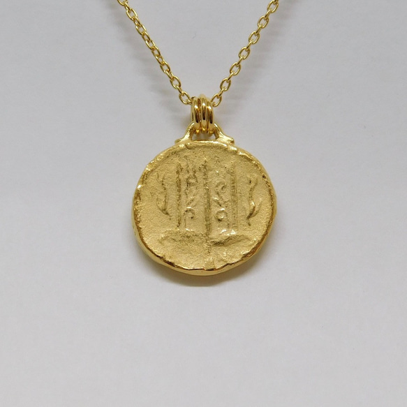 Zeus 輪廓硬幣項鍊 [雙面] K24 純金鍍金 第6張的照片