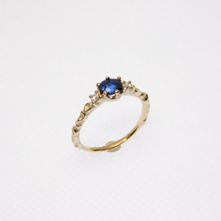 K10藍寶石&amp;鑽石戒指【定制】 第4張的照片