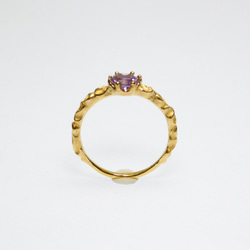 紫水晶戒指“圓形切割5毫米”金色 第5張的照片