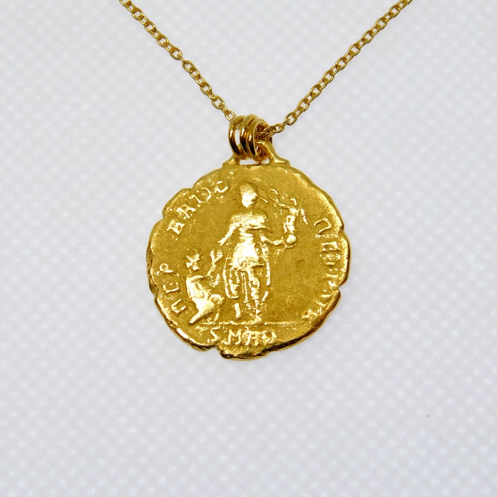 ゼウスとアレキサンダーのコインネックレス（両面タイプ）【SV925・K24メッキ】