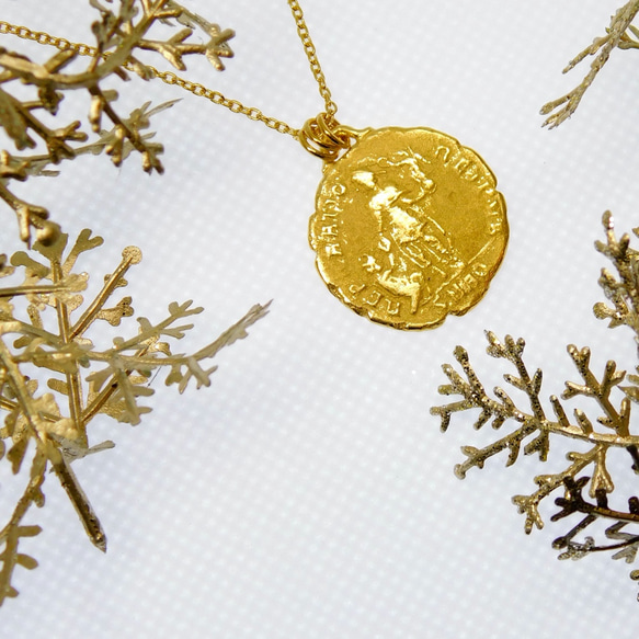 宙斯與亞歷山大硬幣項鍊（雙面型）K24純金電鍍 第7張的照片