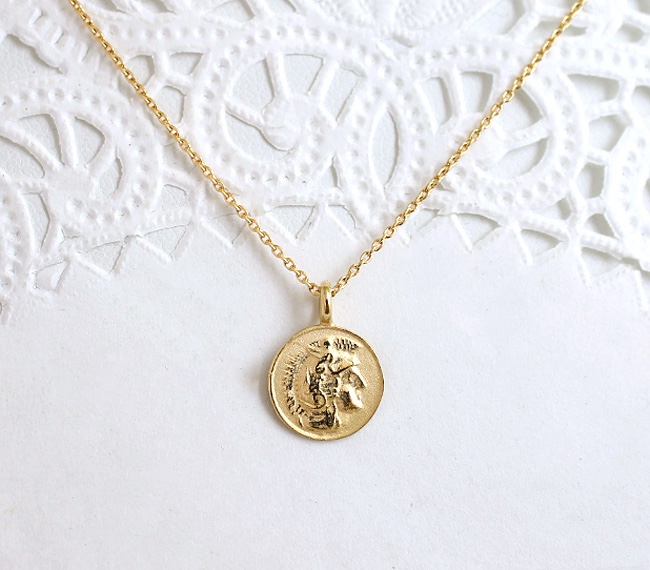 K18ミニコインネックレス・Athena(アテナ）【受注制作】