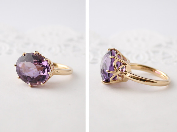 amethyst ring/ gold plating 2枚目の画像