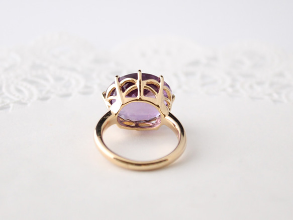 amethyst ring/ gold plating 第3張的照片