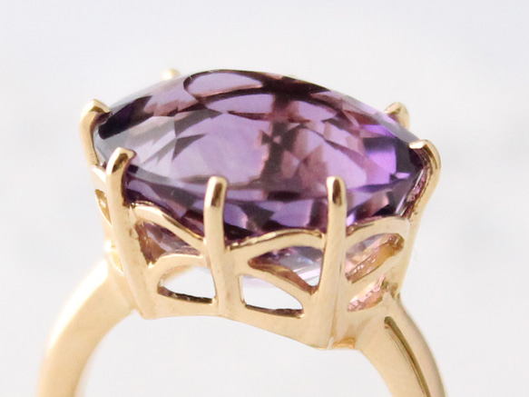 amethyst ring/ gold plating 第4張的照片