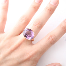 amethyst ring/ gold plating 第5張的照片