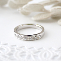 N様オーダー用／half eternity CZ ring(rhodium plating) 1枚目の画像