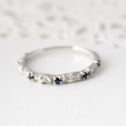 lace ＆ Sapphire ring (rhodium plating) 第1張的照片