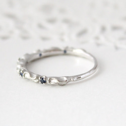 lace ＆ Sapphire ring (rhodium plating) 第3張的照片