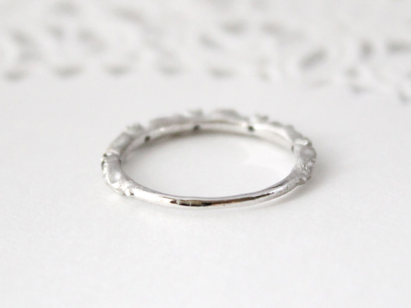 lace ＆ Sapphire ring (rhodium plating) 第4張的照片