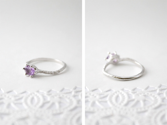 紫水晶戒指“橢圓形切割”銀 [定制] 第2張的照片
