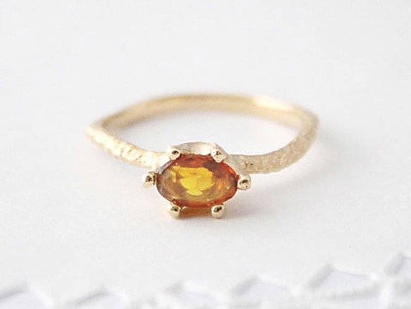 Wave ring /citrine (gold plating) 1枚目の画像