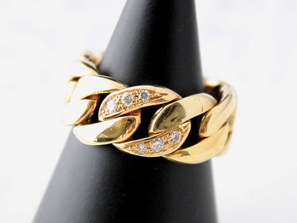 Chain & diamond ring  (gold plating)【受注制作】 3枚目の画像